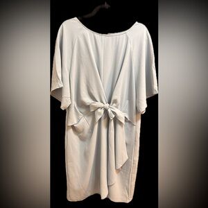 Hayden Light Blue Tie-Front Short Sleeve Zip-up Dress XL